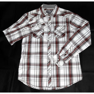 BKE Athletic Fit Men's Long Sleeve Button Front Western‎ Shirt Size Small